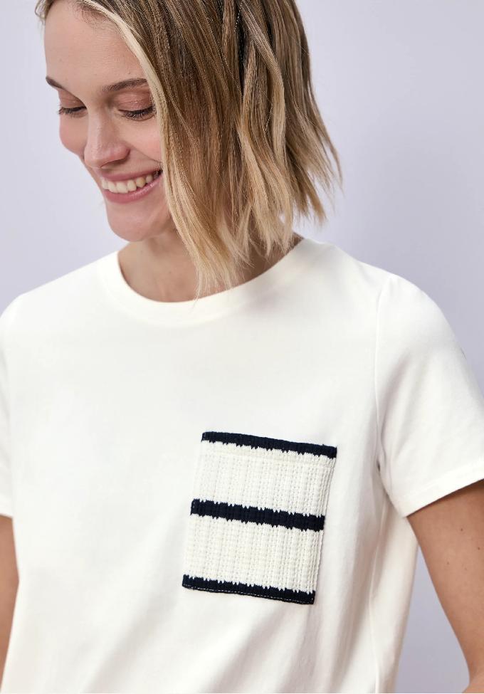 Street One tričko s krátkym rukávom a pruhovaným vreckom