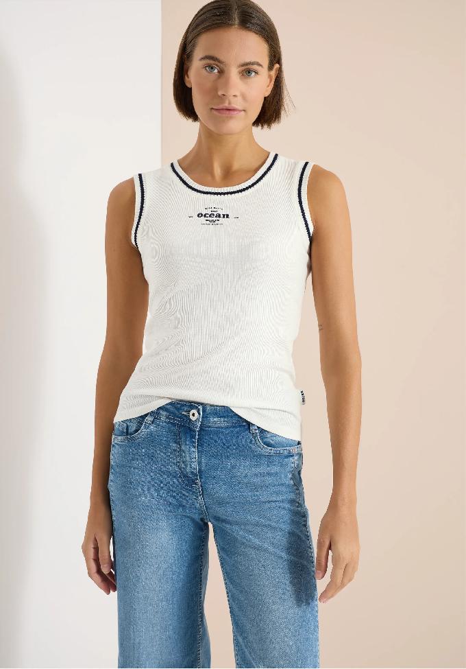 CECIL top s okrúhlym výstrihom a kontrastnými detailmi, van