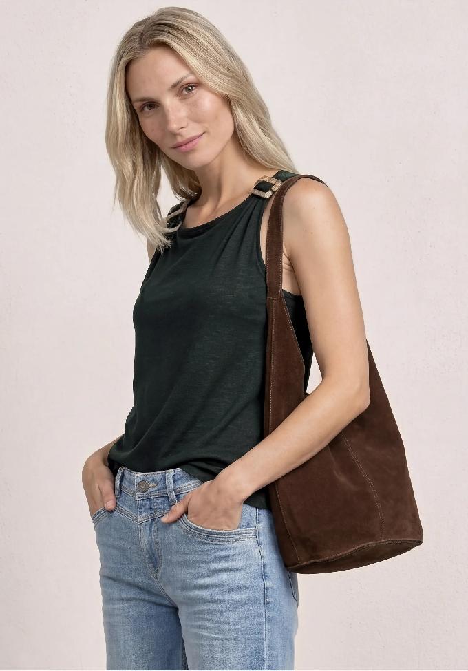 Street One top s okrúhlym výstrihom a detailom na ramenách, zel