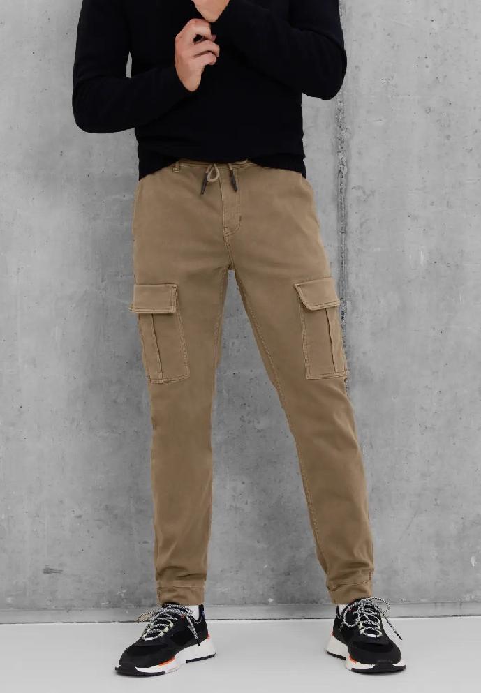 Street One MEN Cargo nohavice voľného strihu, hne