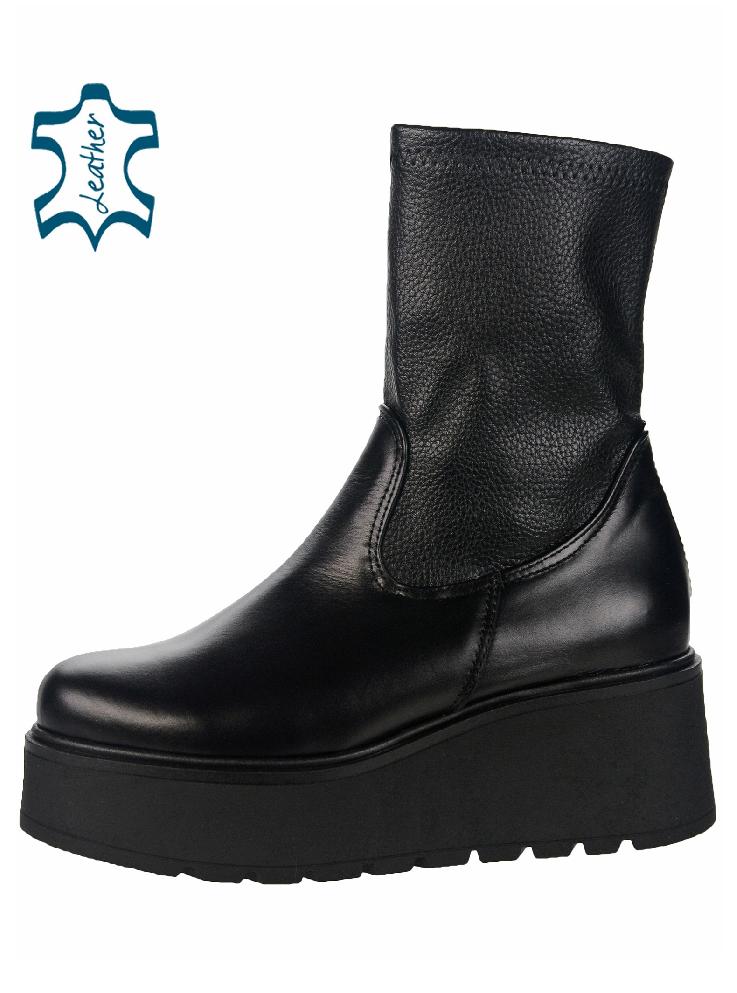 OLIVIA SHOES čierne členkové čižmy na zips