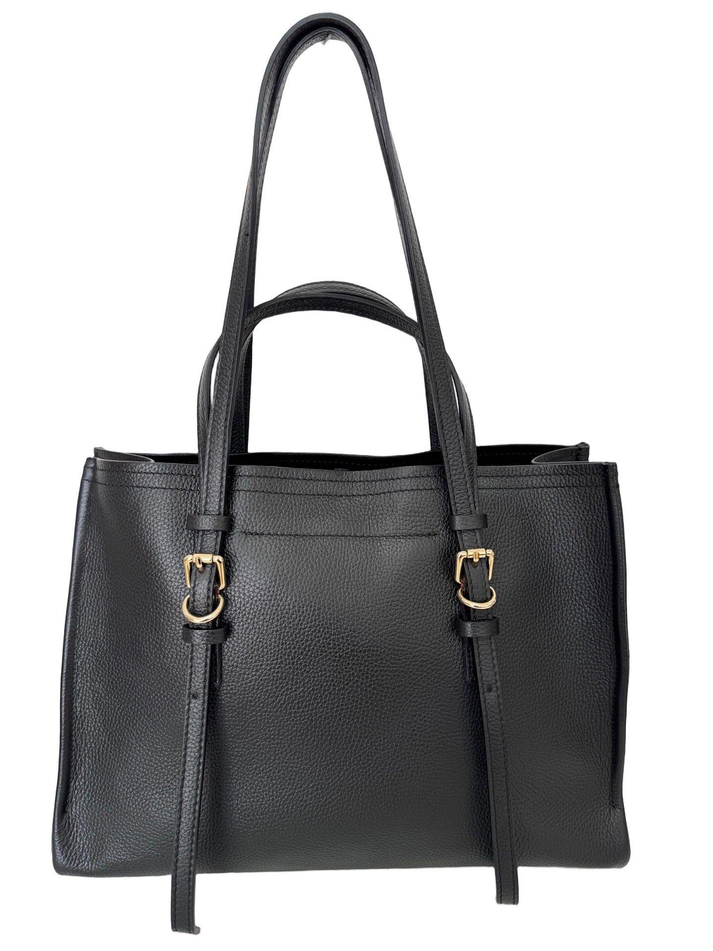 Elegantná čierna kožená kabelka