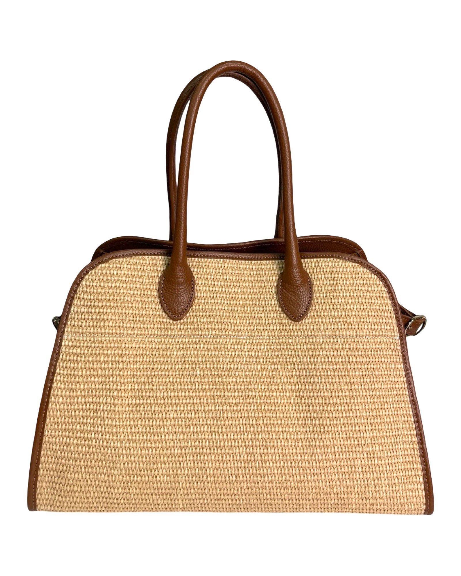 Elegantná ratanová kabelka kombinovaná s kožou