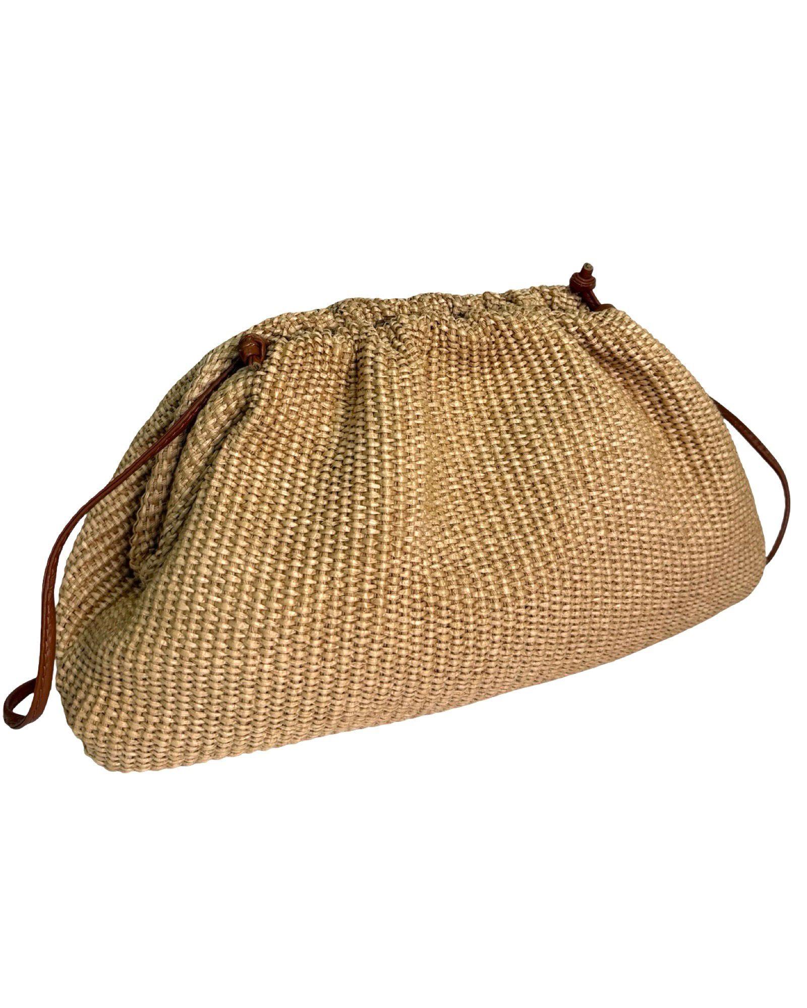 Trendy ratanová kabelka so sťahovacím uzatváraním 