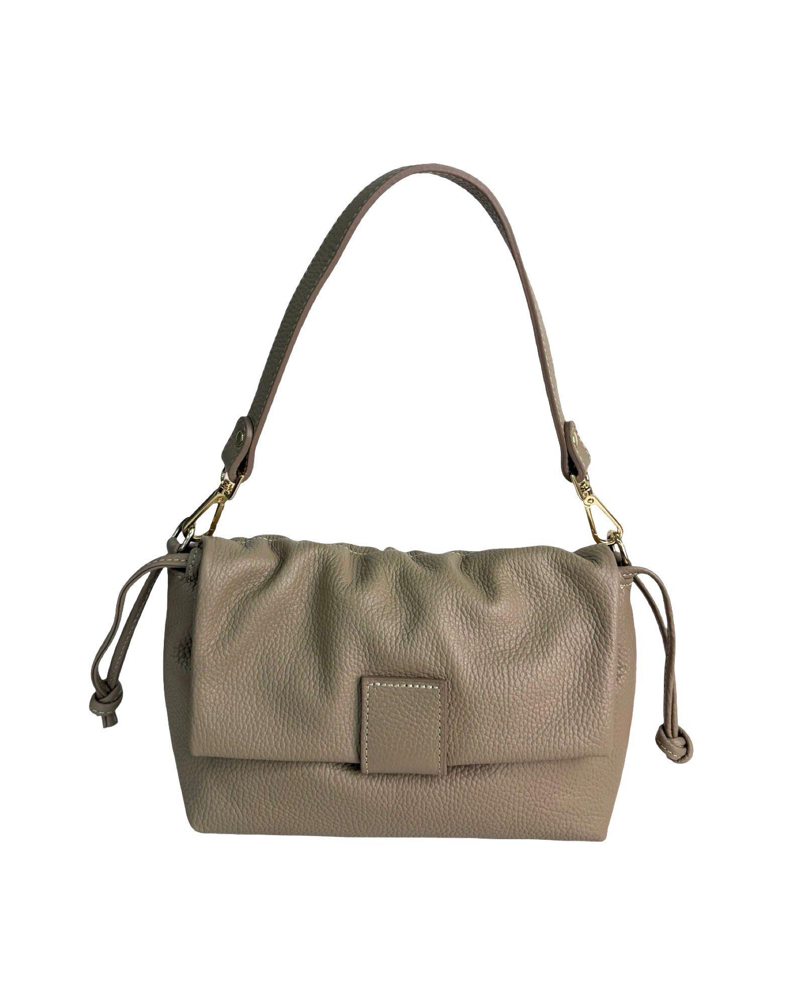 Moderná béžová kabelka z mäkkej kože s jemnou štruktúrou - malá, bež